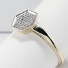 9ct Yellow Gold Pave Diamond Ring-1237