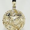 9ct Yellow Gold Diamond and Cultured Pearl Ball Pendant on Chain-1428