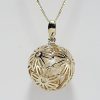 9ct Yellow Gold Diamond and Cultured Pearl Ball Pendant on Chain-0