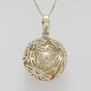 9ct Yellow Gold Diamond and Cultured Pearl Ball Pendant on Chain-1430