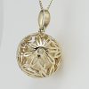 9ct Yellow Gold Diamond and Cultured Pearl Ball Pendant on Chain-1429