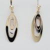 9ct Red White and Yellow Gold Oval Drop Earrings-1436