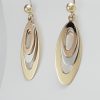 9ct Red White and Yellow Gold Oval Drop Earrings-1435