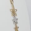 9ct Yellow and White Gold Diamond set Flower Pendant and Chain-1439