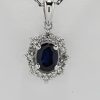 9ct White Gold Sapphire and Diamond Cluster Pendant-0
