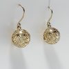 9ct Yellow Gold Diamond and Cultured Pearl Ball Drop Earrings-1453