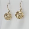 9ct Yellow Gold Diamond and Cultured Pearl Ball Drop Earrings-1454