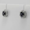 9ct White Gold Sapphire and Diamond Cluster Earrings-1459