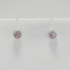 9ct White Gold Pink Sapphire and Diamond Cluster Earrings-0