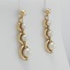9ct Yellow Gold and Cultured pearl Drop Earrings-1464