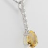 9ct White Gold Citrine and Diamond Pendat and Chain-1469
