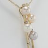 9ct Yellow Gold Freshwater Pearl and Diamond pendant on Chain-1492