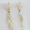 9ct Yellow Gold Freshwater Pearl Scroll design Earrings -1499