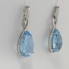 9ct White Gold Blue Topaz and Diamond Earrings -1505