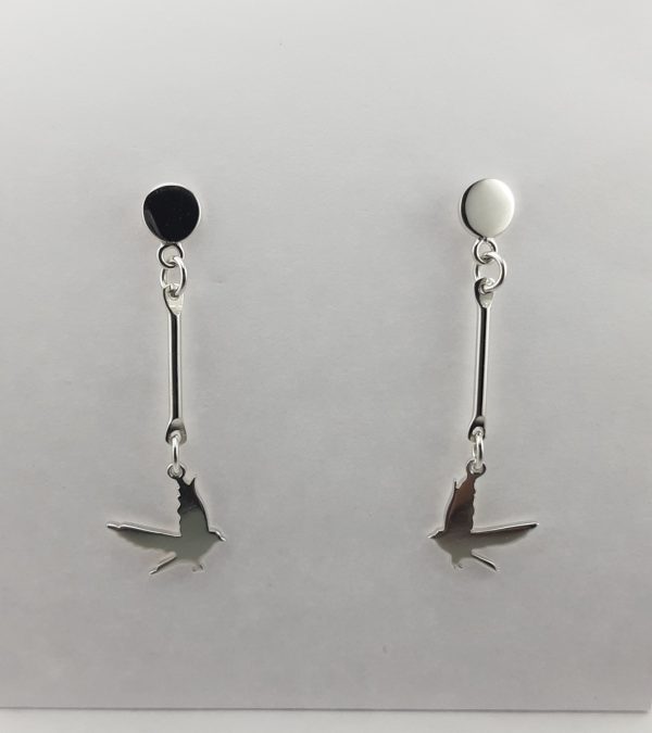 Sterling Silver Greybird Drop Earrings-1537