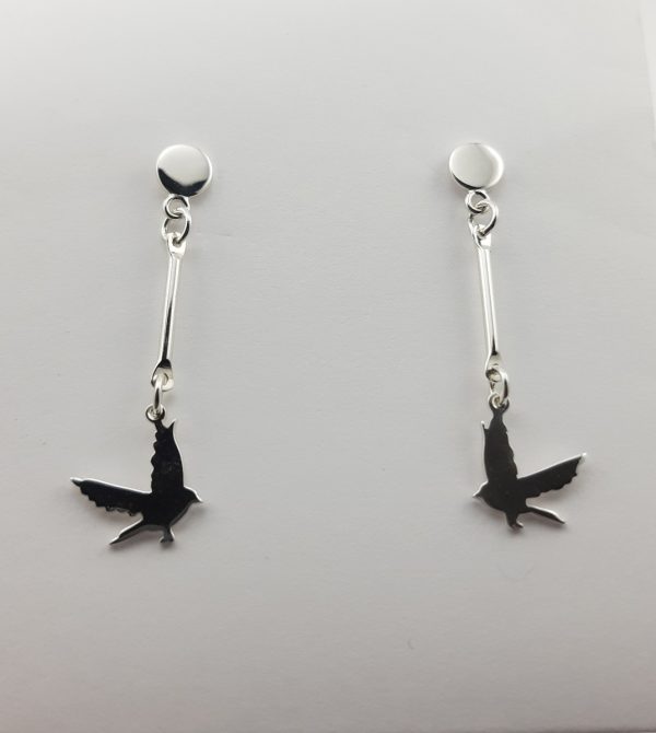 Sterling Silver Greybird Drop Earrings-1538