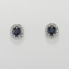 9ct White Gold Sapphire and Diamond Earrings-0