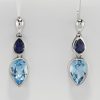 9ct White gold Blue Topaz and Iolite Earrings-1573