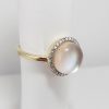 9ct Yellow Gold Crystal Shell and Diamond Ring-1650