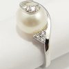 9ct White Gold Freshwater Pearl and Diamond Ring-1641