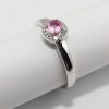 9ct White Gold Pink Sapphire and Diamond Ring-1664