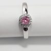 9ct White Gold Pink Sapphire and Diamond Ring-1663