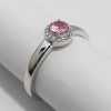 9ct White Gold Pink Sapphire and Diamond Ring-0