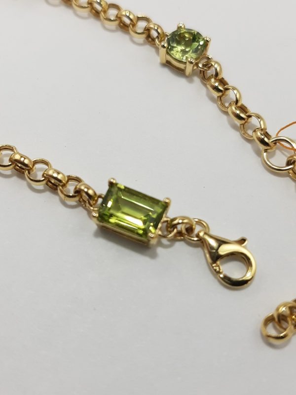 9ct Yellow Gold Peridot Bracelet-1629