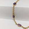 9ct Yellow Gold Amethyst Bracelet-1625