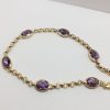 9ct Yellow Gold Amethyst Bracelet-1623