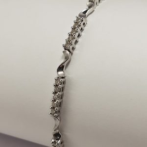 9ct Rhodium finished One Carat Diamond Bracelet-0