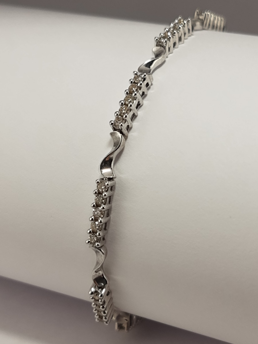 9ct Rhodium finished One Carat Diamond Bracelet-0