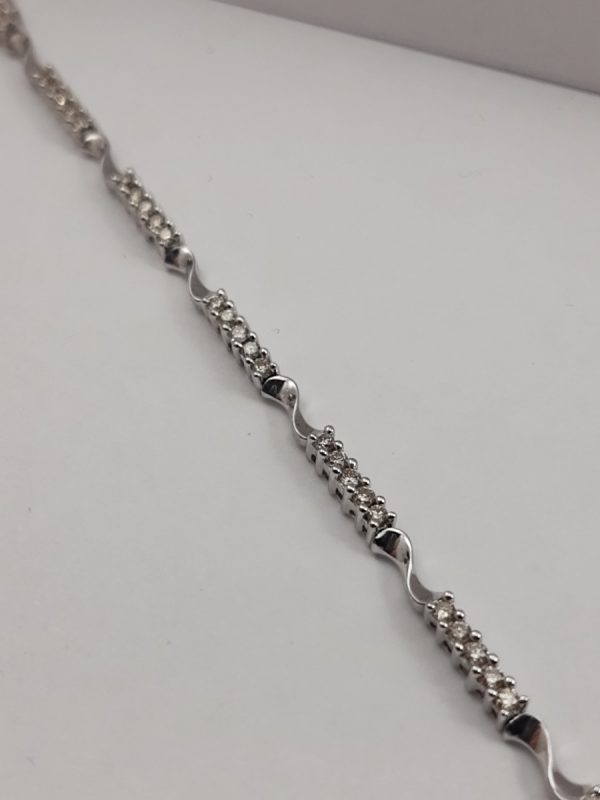 9ct Rhodium finished One Carat Diamond Bracelet-1631